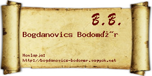 Bogdanovics Bodomér névjegykártya